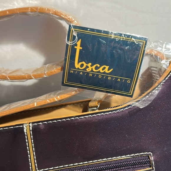 Tosca vintage handbag purple. NWT.  Purple, beige, shoulder bag, purse. - Picture 3 of 16
